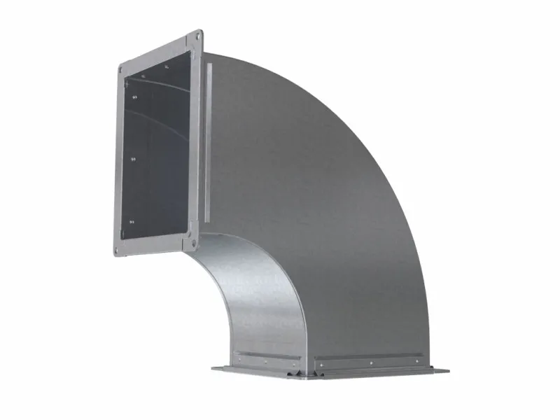 Отвод вентиляционный, прямоугольный 650 м оцинкованная сталь  90 град 900х900х0.7 мм